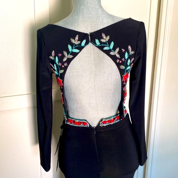 ROYAL QUEEN COLLECTION 🖤BLACK🖤 BEADED SPECIAL OCCASION 2PC DRESS SIZE 4🌟NWT🌟 - Picture 12 of 16